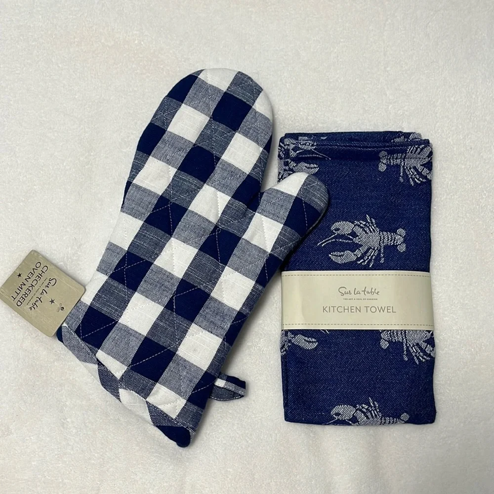Set Sur la Table Kitchen Towel & Oven Mitt Blue Lobster
